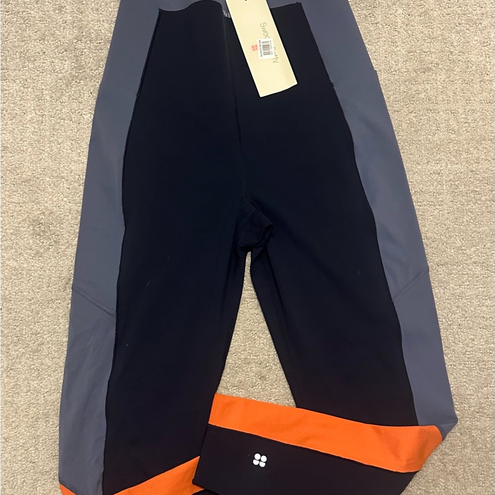 Sweaty Betty Black and Orange Track Pants